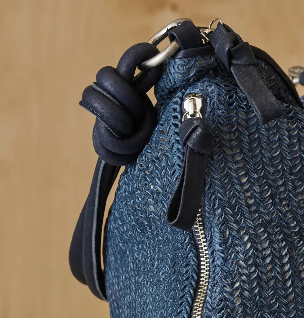 Herringbone woven convertible tote/hobo bag