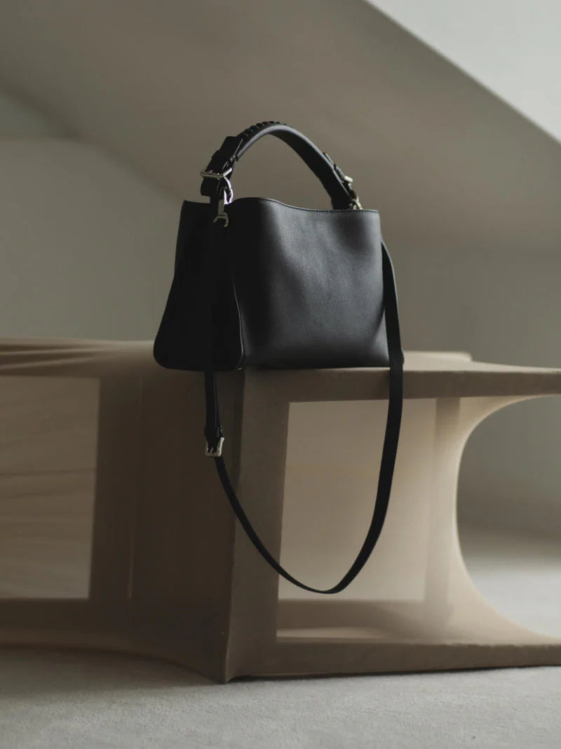 Soft leather convertible top-handle/crossbody bag