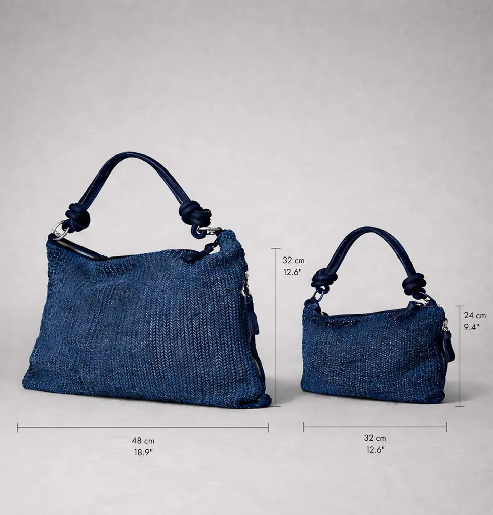 Herringbone woven convertible tote/hobo bag