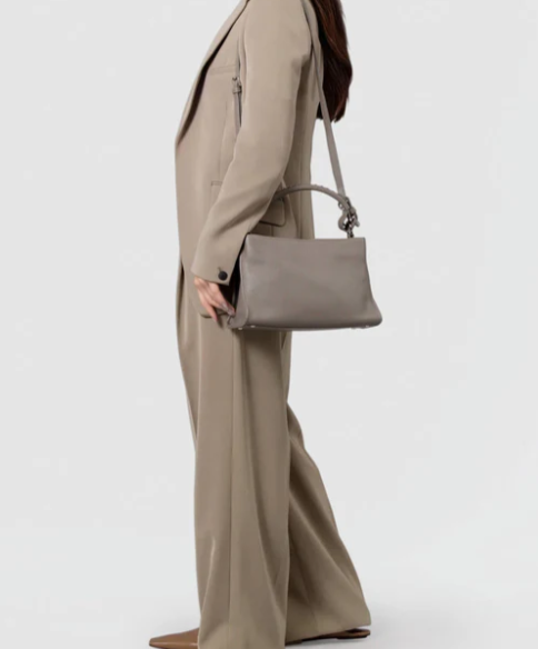 Soft leather convertible top-handle/crossbody bag