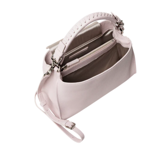 Soft leather convertible top-handle/crossbody bag
